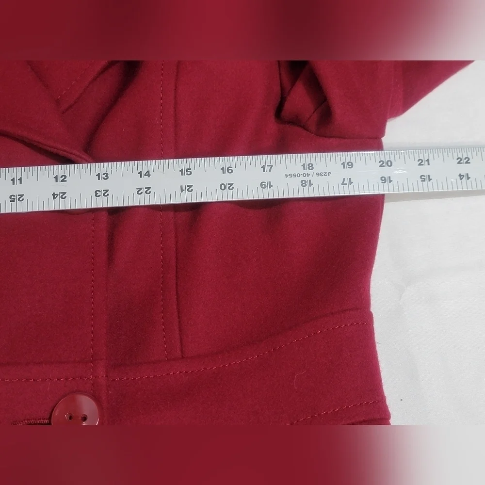 Kenneth Cole Reaction Womens Size 10 Burgandy Wool Blend Pea